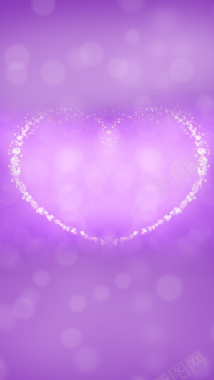 紫色梦幻爱心婚礼背景