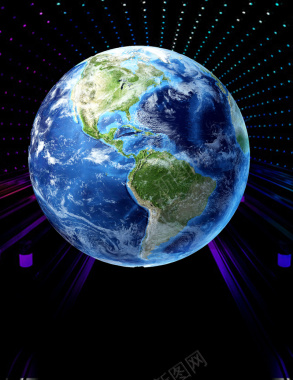 蓝色地球科技商务背景背景