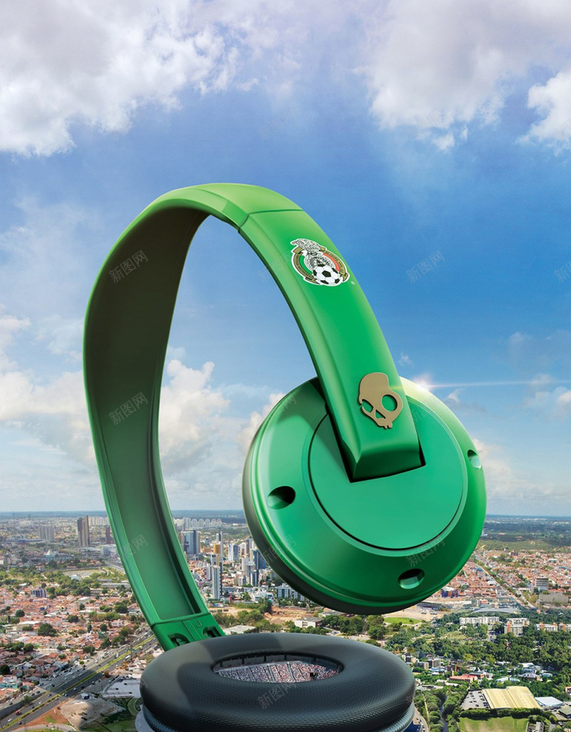 立体的耳机jpg设计背景_88icon https://88icon.com 商务 大气 广告 开心 科幻 科技 绿色 耳机
