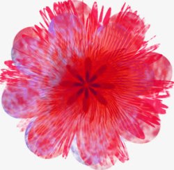 红色卡通线条花朵装饰素材