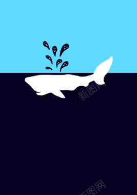 海中鲸鱼海报背景