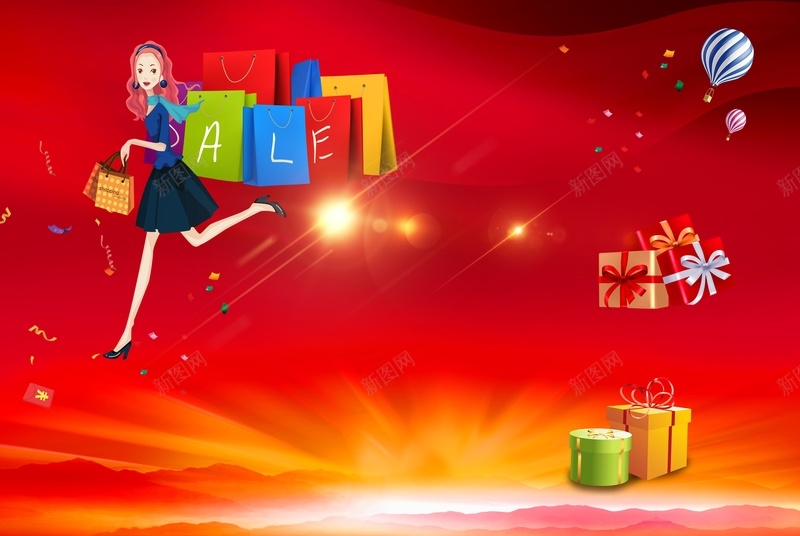 喜庆红色购物展板背景素材psd设计背景_88icon https://88icon.com 购物 狂欢 双12 双11 喜庆 红色 展板 背景 激情