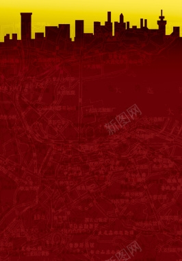 红色地图背景背景