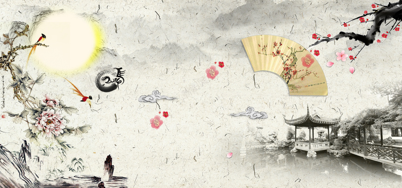 中国风水墨画背景背景