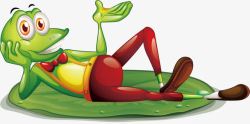 躺在叶子上的青蛙素材