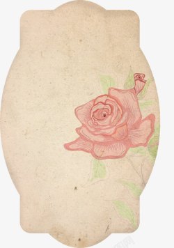 复古玫瑰底纹标签素材