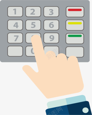 计算器按键银行手指键盘图标图标