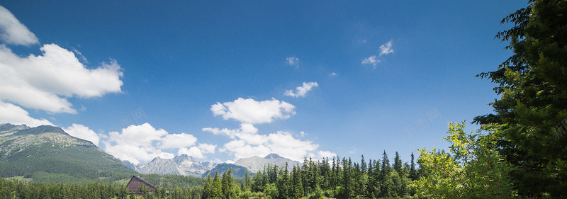 天空森林高山背景图背景