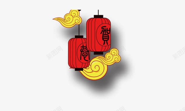 古灯笼png免抠素材_88icon https://88icon.com 中国风 古灯笼 祥云 红灯笼