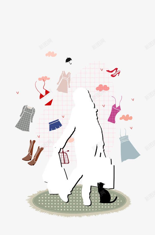 手绘服装海报背景png免抠素材_88icon https://88icon.com 手绘 服装海报 背景 背景服装