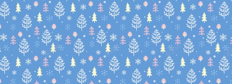 清新圣诞树蓝色背景背景