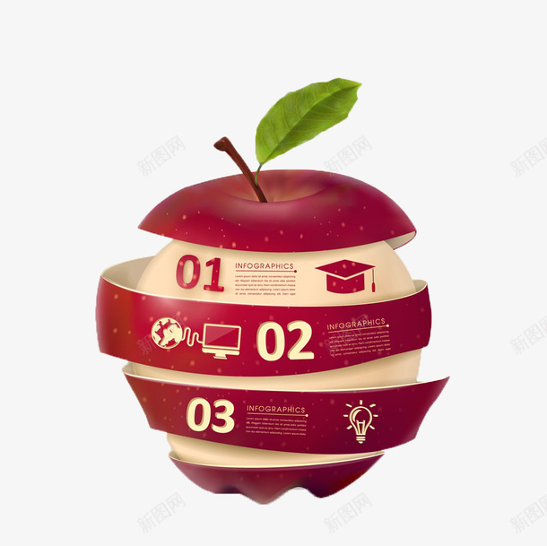 时尚精美创意商务简约立体苹果水png免抠素材_88icon https://88icon.com 叶子 时尚精美创意商务简约立体苹果水果果肉免费下载 果肉 水果 红色 苹果