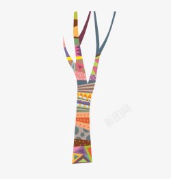 彩色树装饰元素素材