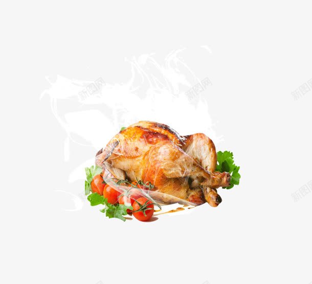 刚出炉的烤鸡png免抠素材_88icon https://88icon.com 烤鸡 热腾腾 绿叶 西红柿 食品