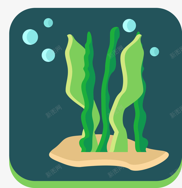 墨绿色背景卡通藻类植物png免抠素材_88icon https://88icon.com 卡通 卡通藻类 墨绿色背景 矢量藻类 绿色海藻 藻类 藻类植物