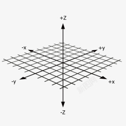 数轴线三维坐标轴网格高清图片