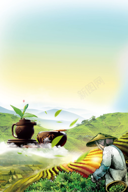 中国茶道茶叶广告海报背景
