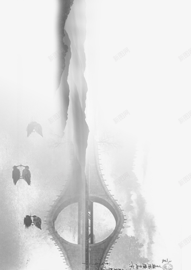 水墨桥上山体连绵png免抠素材_88icon https://88icon.com 一叶扁舟 山体连绵 水墨桥 连绵青山