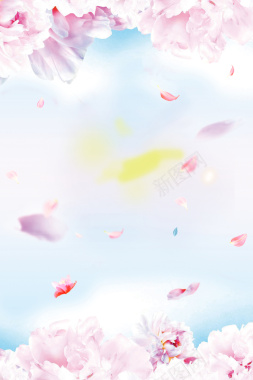 日系清新风格粉色海报背景背景