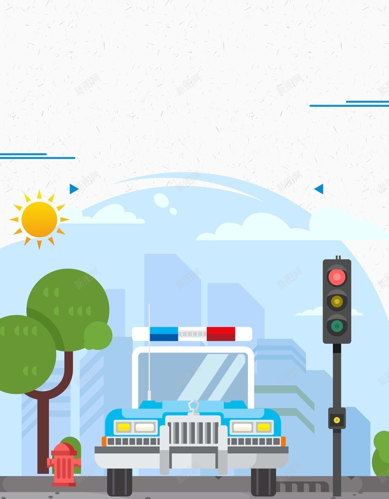 卡通手绘文明城市交通海报psd设计背景_88icon https://88icon.com 交通 卡通 城市 手绘 文明 海报 红绿灯 汽车