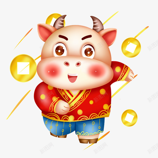 可爱喜庆的牛牛20psd免抠素材_88icon https://88icon.com 送财牛 新年欢乐牛 卡通牛 喜庆的牛