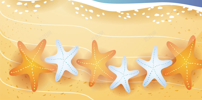 清新手绘海景H5psd设计背景_88icon https://88icon.com 卡通 卡通星星 卡通鱼 手绘卡通 海边 蓝色 蓝色海边 鱼