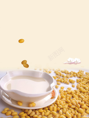 营养早餐豆浆豆子食品广告背景背景