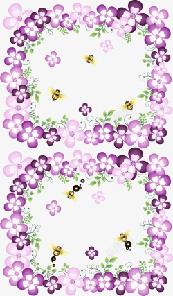 紫色花环花纹装饰矢量图素材