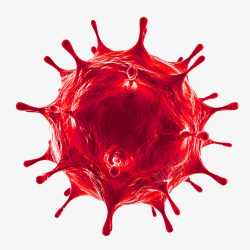 红色Covid19细菌3D渲染病毒素材