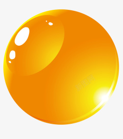 黄色晶体球体橙汁效果素材
