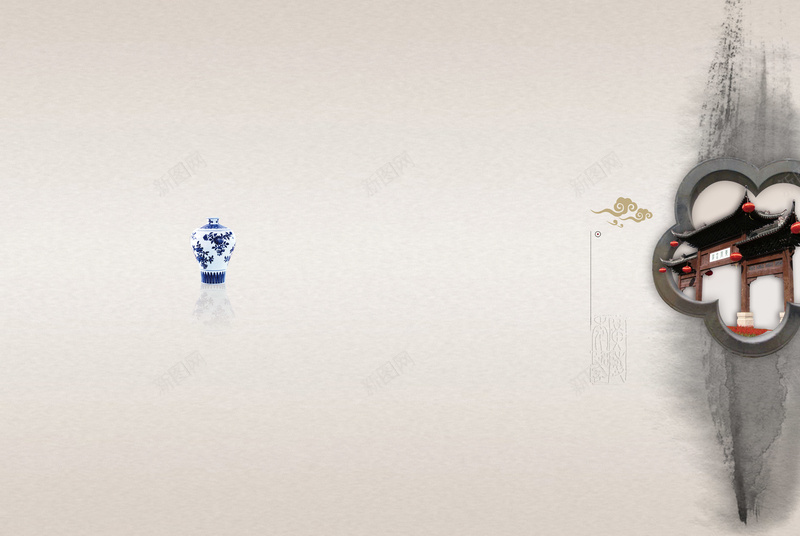 中国风瓷器宣传画册jpg设计背景_88icon https://88icon.com 中国风 瓷器 水墨 淡雅 庭院