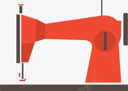 手绘橙色机器缝纫机素材