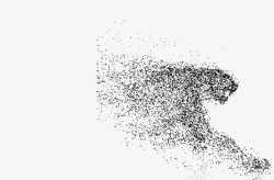 粒子风格奔跑科技粒子豹子奔跑矢量图高清图片