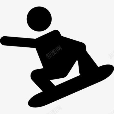 极限挑战极限滑雪的剪影图标图标