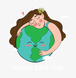 卡通地球妈妈海报矢量图素材