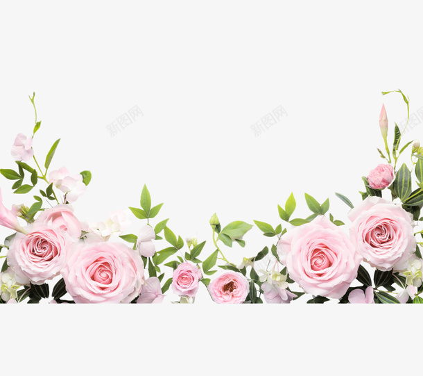 玫瑰花环粉色蔷薇png免抠素材_88icon https://88icon.com 婚礼 底边 玫瑰 玫瑰丛 花 花朵 蔷薇 鲜花