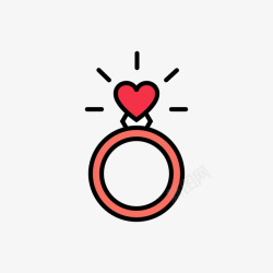 情人节表白戒指爱心戒指矢量图素材
