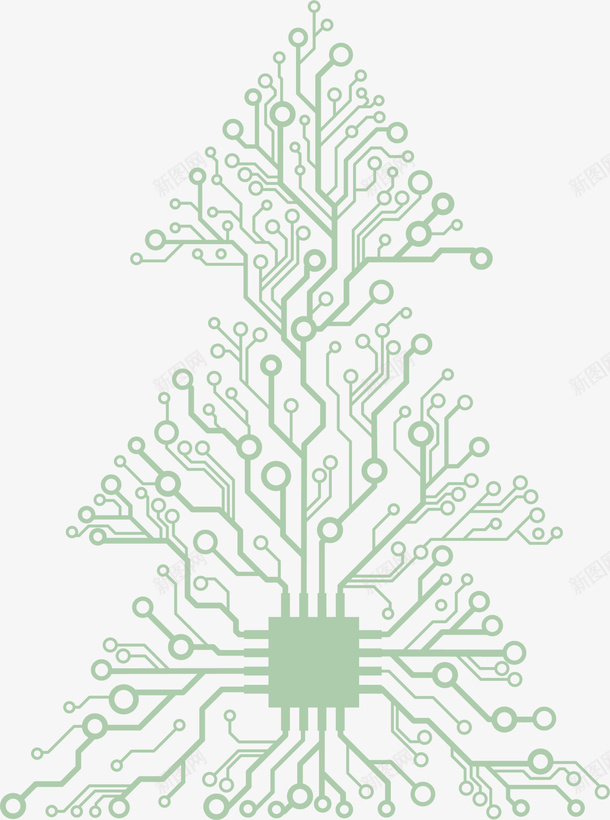 圣诞节蓝色圣诞树png免抠素材_88icon https://88icon.com 创意圣诞树 圣诞节 电路线 简约圣诞树 蓝色圣诞树 蓝色线条