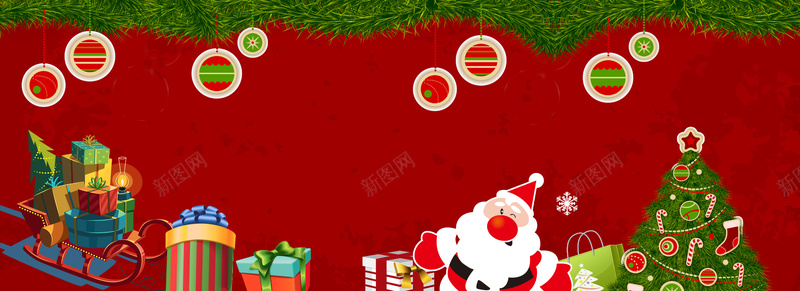 圣诞节红色促销电商海报背景背景