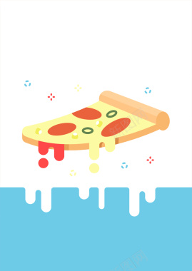 卡通切片芝士披萨美食西餐海报背景素材背景