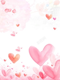 520宣传手绘情人节520爱情浪漫海报背景模板高清图片