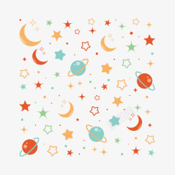 月亮星星云朵装饰底纹月亮星星元素矢量图高清图片