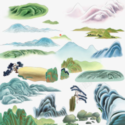 中国山水海报元素2素材