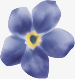 手绘蓝色艺术花朵唯美素材