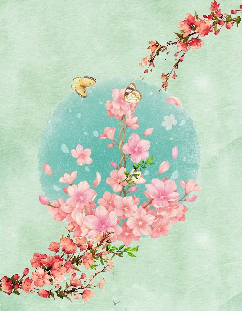 绿色插画小清新清明节海报背景psd设计背景_88icon https://88icon.com psd 小清新 插画 春天 春季 春暖花开 海报 清明节 绿色 背景 花朵