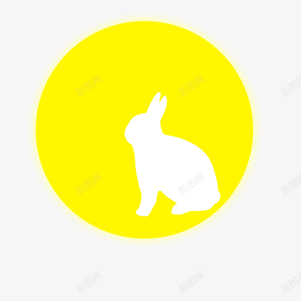 圆月中的月兔png免抠素材_88icon https://88icon.com 兔子 圆月 影 月亮