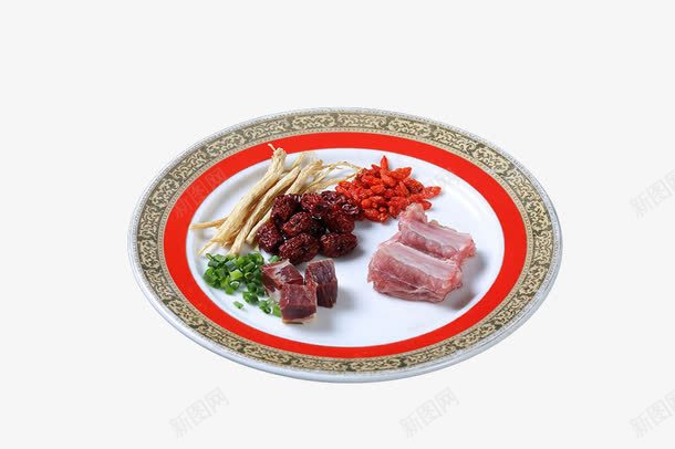 煲汤食材png免抠素材_88icon https://88icon.com 党参 排骨 枸杞 红枣