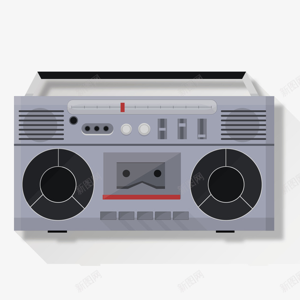 灰色创意收音机元素png免抠素材_88icon https://88icon.com 信号 创意 卡通插画 发射 声音 灰色 音乐