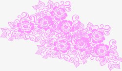 紫色唯美卡通花纹装饰素材