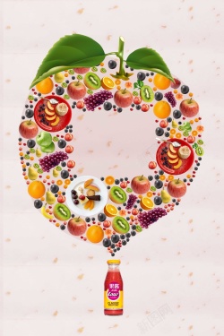 水果拼图水果拼图果酱创意海报高清图片